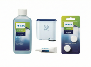 پکیج سرویس و نگهداری اسپرسوساز فیلیپس (رسوب‌زدا و جرمگیر+فیلتر آب+قرص چربی زدایی+فیلتر آب)